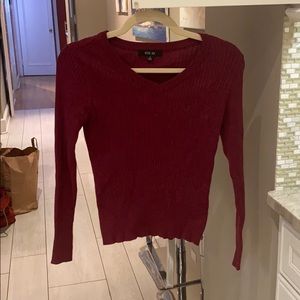 Red v neck sweater